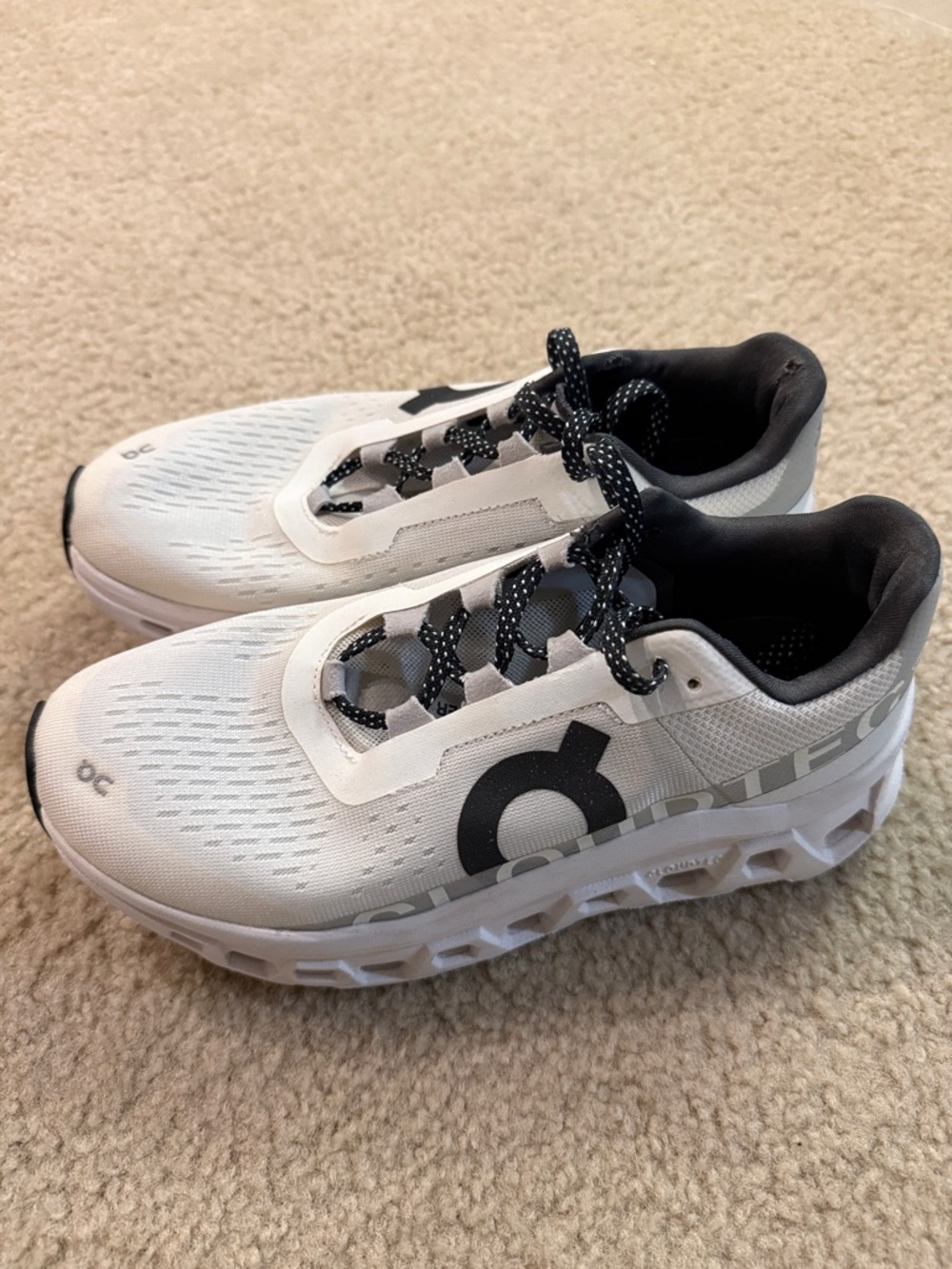 On Running Cloudmonster White Black Running Shoes 7.5 - Picture 5 of 5